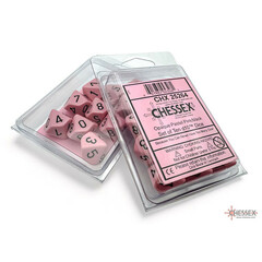 D10s 10-Dice Set CHX25264 - Opaque Pastel Pink/Black