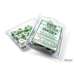 Chessex d10 Dice Set: Opaque - Pastel Green/Black (10)