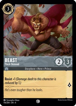 beast lorcana card - Fabled - - Gracious Prince (Rare) Wolfsbane Rush (This character can challenge the turn theyre played.)[ Roar] When you play this character Beast - Thick-Skinned - 176/204