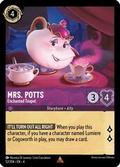 Mrs. Potts - Enchanted Teapot - 52/204 - Rare - Cold Foil