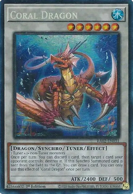 Coral Dragon - RA02-EN031 - Prismatic Collectors Rare - 1st Edition