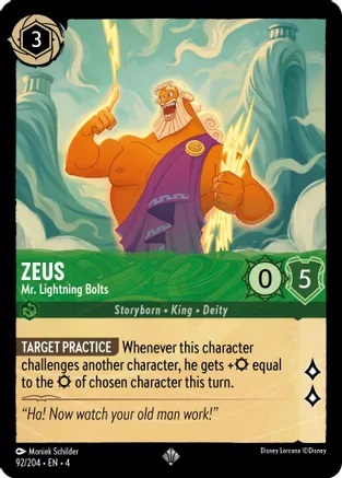 Zeus - Mr. Lightning Bolts - 92/204 - Super Rare - Disney Lorcana 