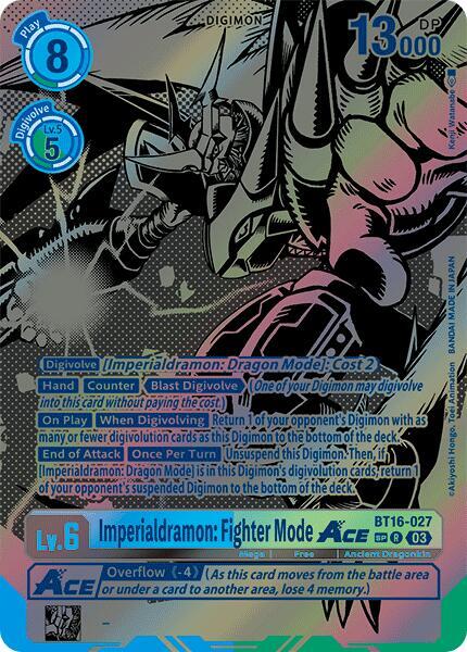 Imperialdramon: Fighter Mode Ace (Textured) - BT16-027 - R - Foil