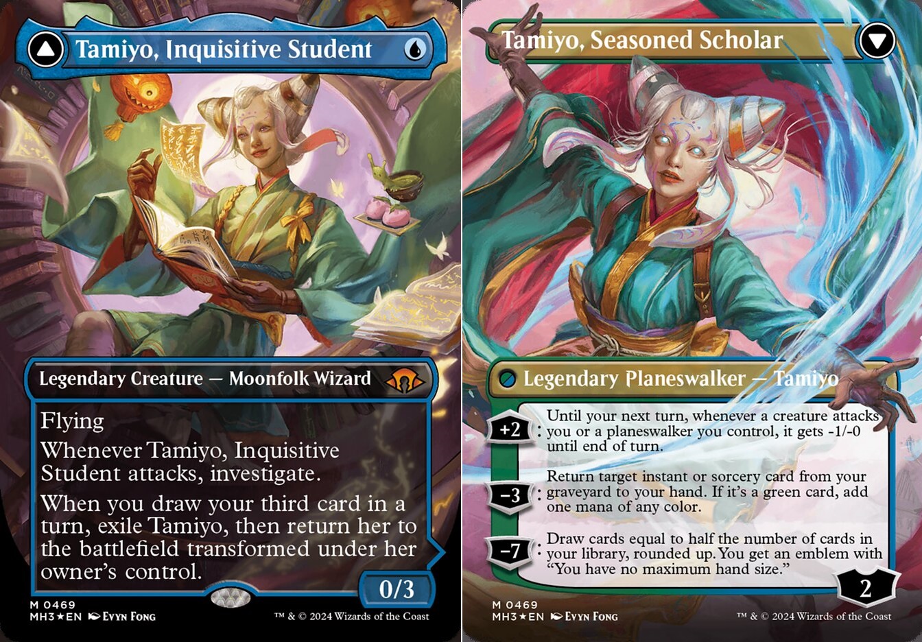 Tamiyo, Inquisitive Student // Tamiyo, Seasoned Scholar - Textured Foil - Borderless