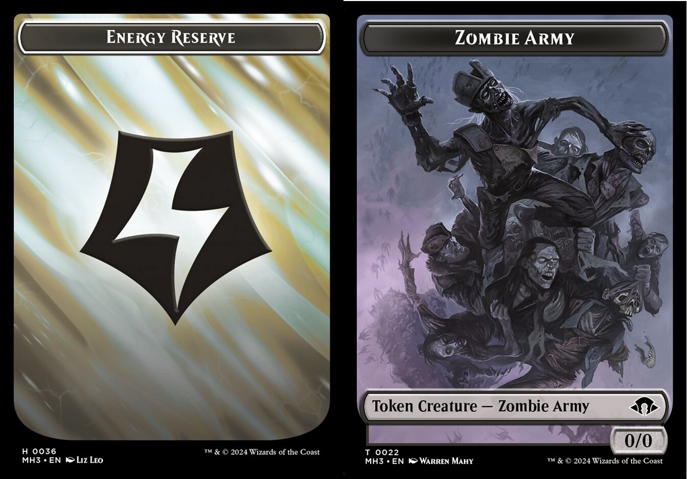 Energy Reserve (0036) // Zombie Army (0022) Double-sided Token