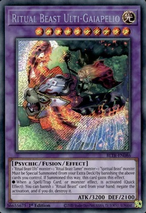 Ritual Beast Ulti-Gaiapelio - BLTR-EN086 - Secret Rare - 1st Edition