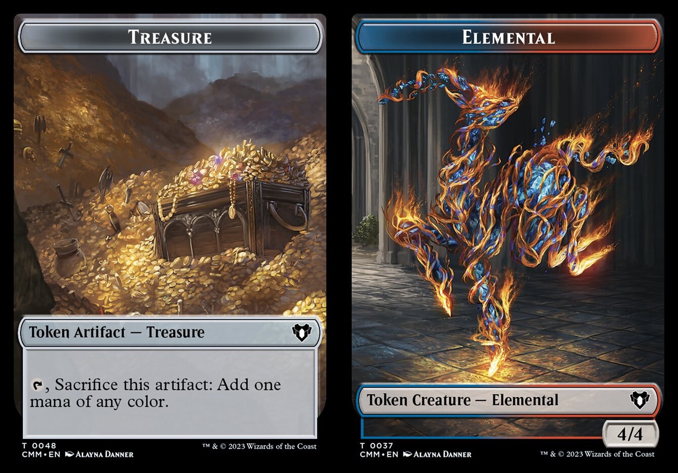 Treasure (0048) // Elemental (0037) - Foil - Double-Sided Token