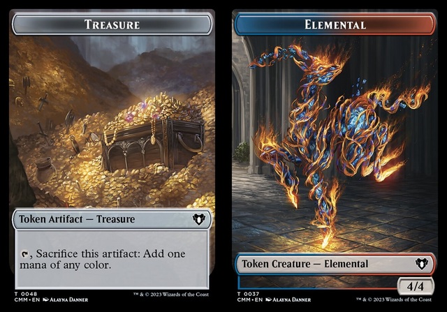 Treasure (0048) // Elemental (0037) - Foil - Double-Sided Token