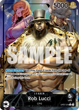 one piece tcg rob lucci deck OP07 (& Hattori) Custom Art a key character OP07 ROB LUCCI | CP0