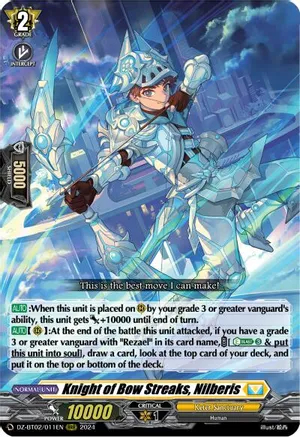 Knight of Bow Streaks, Nilberis - DZ-BT02/011EN - RRR