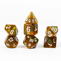 Unearthed Treasure Peridot 7-Piece Polyhedral Dice Set