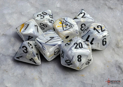 Marble Calcite/blue Polyhedral Dice Set - CHX30067