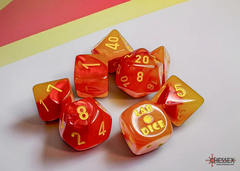 Gemini Gellow-Red/yellow Luminary Polyhedral Dice Set - CHX30051