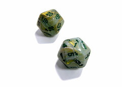 Marble Green/Dark Green Countup&Down d20