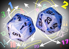 Vortex Ice Blue/Black Countup&Down d20