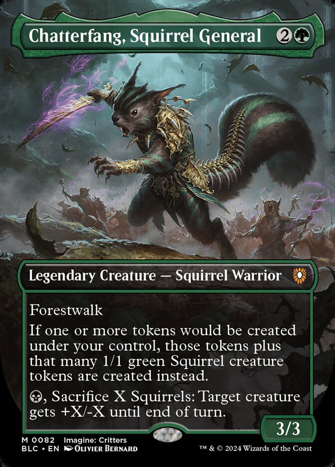 Chatterfang Squirrel General Borderless Magic Singles Commander