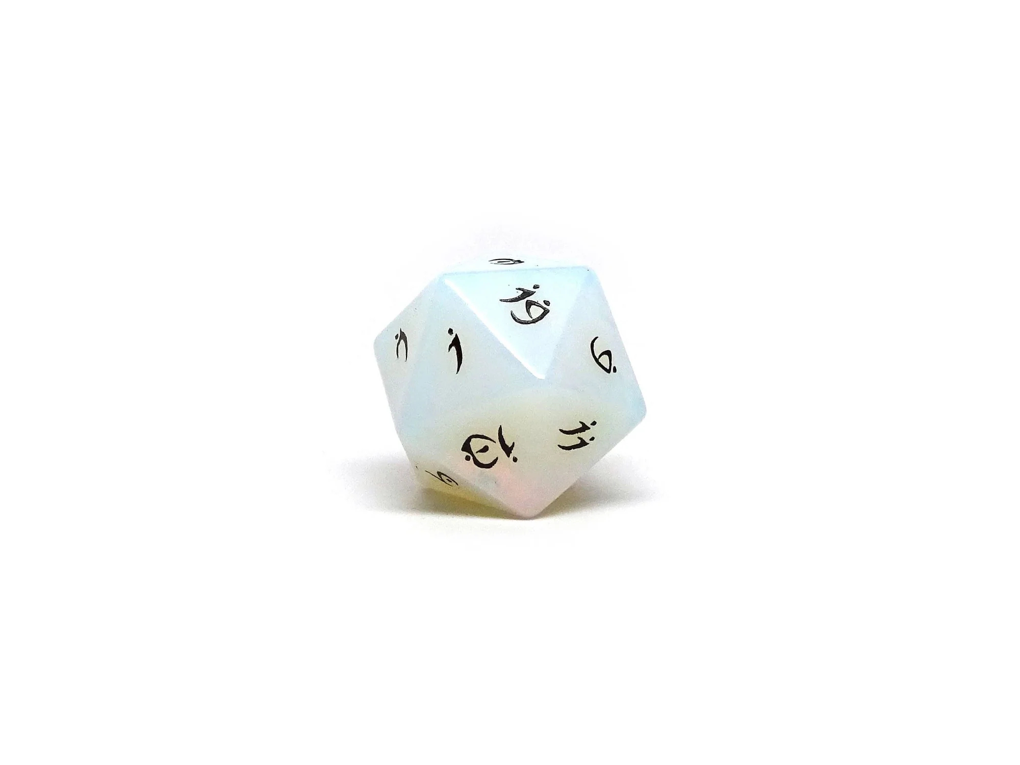 Single Stone D20 Dice - Opal - Elvenkind Font