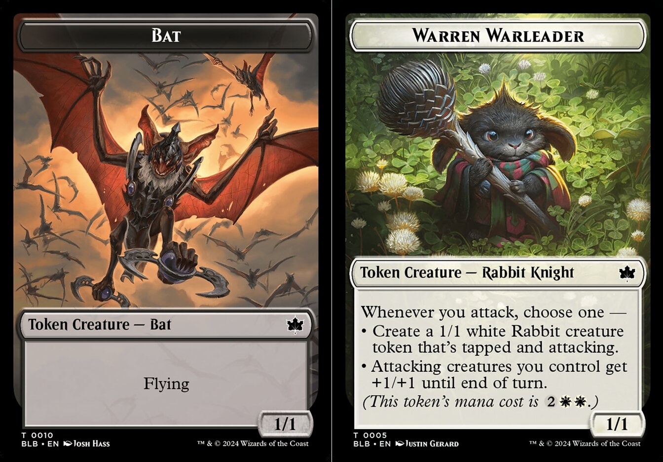 Bat (0010) // Warren Warleader (0005) Double-Sided Token - Foil