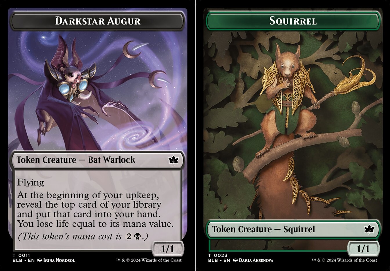 Squirrel // Darkstar Augur Double-Sided Token - Foil