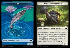 Fish (0007) // Warren Warleader (0005) Double-Sided Token - Foil