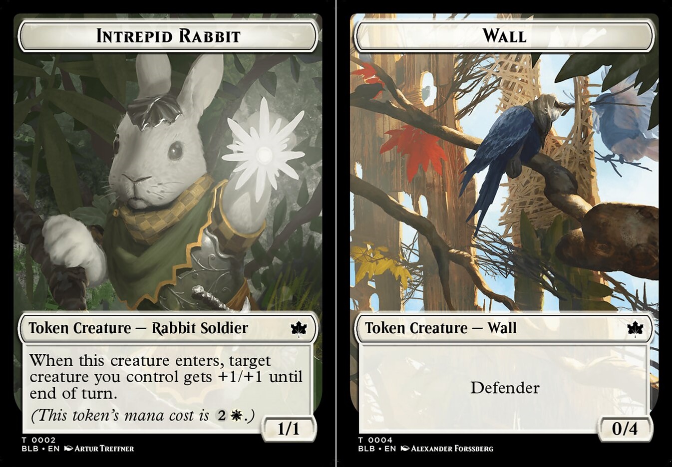 Intrepid Rabbit (0002) // Wall (0004) Double-Sided Token - Foil