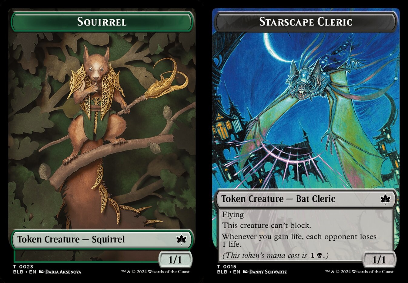 Squirrel (0023) // Starscape Cleric (0015) Double-Sided Token - Foil