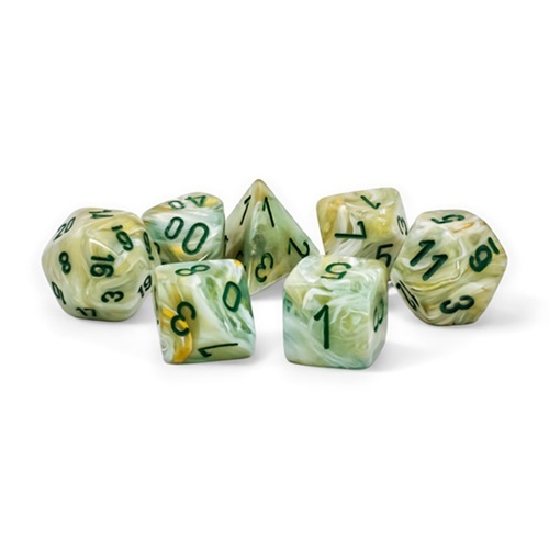 7-Die Set Mega-Hedrals Marble: Green/Dark Green (22409)
