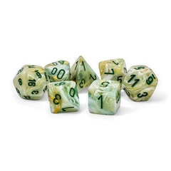 7-Die Set Mega-Hedrals Marble: Green/Dark Green