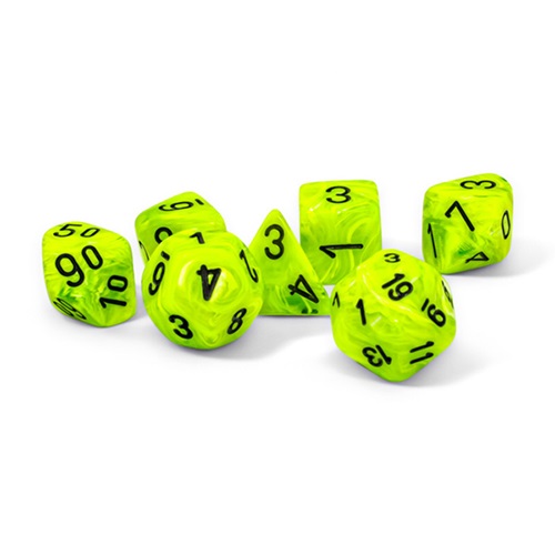 7-Die Set Mega-Hedrals Vortex: Bright Green/Black
