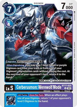 Cerberusmon: Werewolf Mode - BT17-025 - U