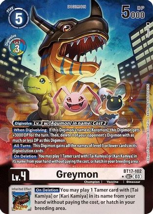 Greymon (Alternate Art) - BT17-102 - SEC - Foil