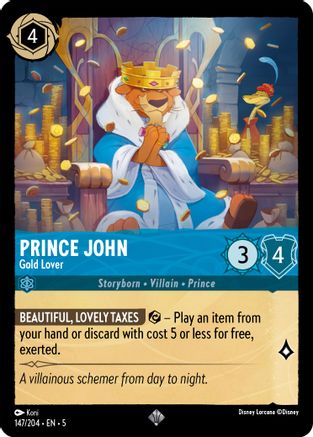 disney lorcana super rare cards | Set 9 Fabled | 76/204 | Genie - Of the Lamp Prince John - Gold Lover