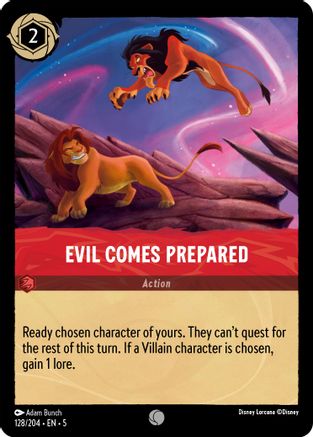 Evil Comes Prepared - 128/204 - Common - Cold Foil