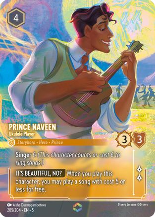 Prince Naveen - Ukulele Player - 205/204 - Enchanted - Holo Foil