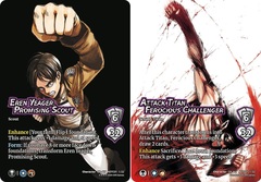 Eren Yeager, Promising Scout // Attack Titan, Ferocious Challenger - Alternate Art