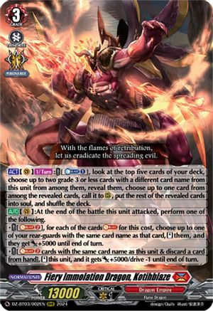 Fiery Immolation Dragon, Kotihblaze - DZ-BT03/002EN - RRR