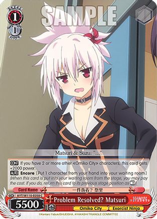Problem Resolved? Matsuri - AYT/W110-E058 - C