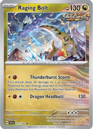 Raging Bolt - 111/142 - Rare - Reverse Holo