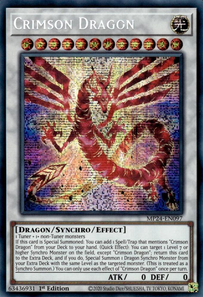 Crimson Dragon - MP24-EN097 - Prismatic Secret Rare - 1st Edition Crimson Dragon - MP24-EN097 - Prismatic Secret Rare - 1st Edition