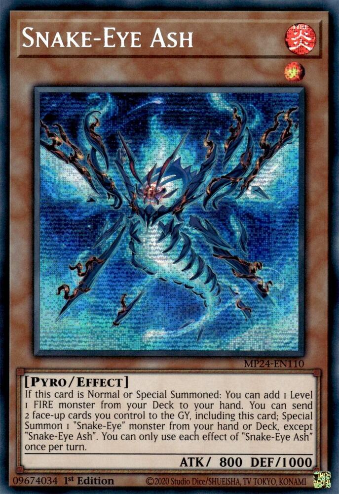 Snake-Eye Ash - MP24-EN110 - Prismatic Secret Rare - 1st Edition