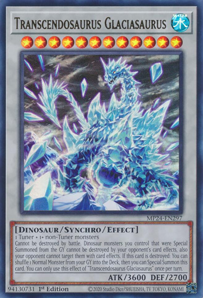 Transcendosaurus Glaciasaurus - MP24-EN297 - Ultra Rare - 1st Edition Transcendosaurus Glaciasaurus - MP24-EN297 - Ultra Rare - 1st Edition