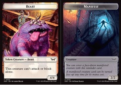 Beast // Manifest Double-Sided Token - Foil