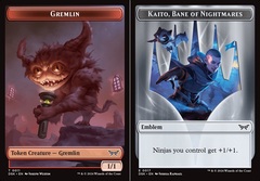 Gremlin (0011) // Kaito, Bane of Nightmares Emblem (0017) Double-Sided Token - Foil