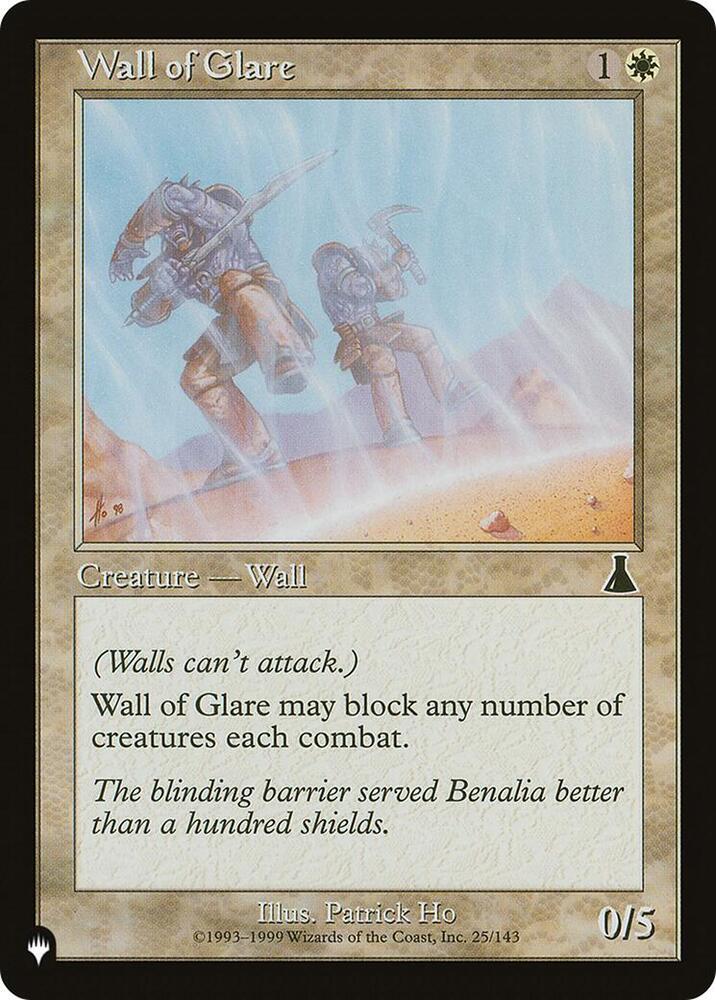 Wall of Glare - The List