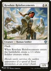 Resolute Reinforcements - The List