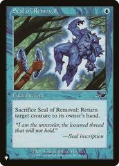 Seal of Removal - The List