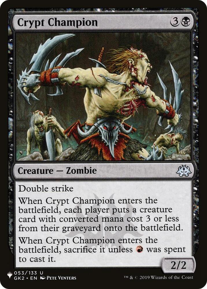 Crypt Champion - The List