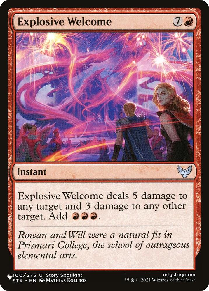 Explosive Welcome - The List