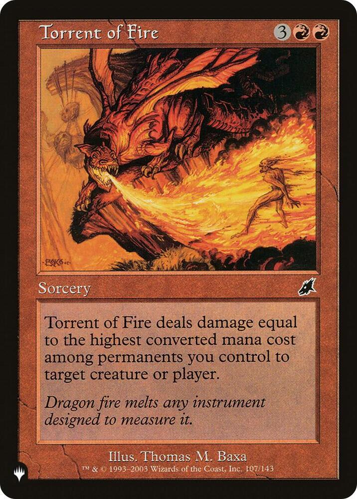 Torrent of Fire - The List