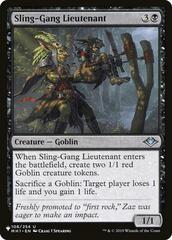 Sling-Gang Lieutenant - The List